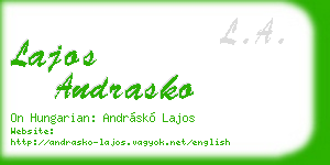 lajos andrasko business card
