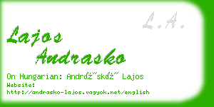 lajos andrasko business card